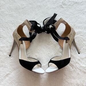 Rene Caovilla women high heels sandals size 37.5 EU Authentic Retail 1550$